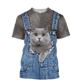 Love Cat cover British Shorthair face hair 3D all over shirts