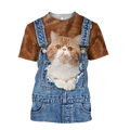 Love Cat cover Exotic Shorthair face hair 3D all over shirts