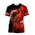 Cardinal Birds Red Color shirts dress shorts for men and women