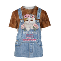 Love Cat Just a girl Exotic Shorthair face hair 3D all over shirts for women