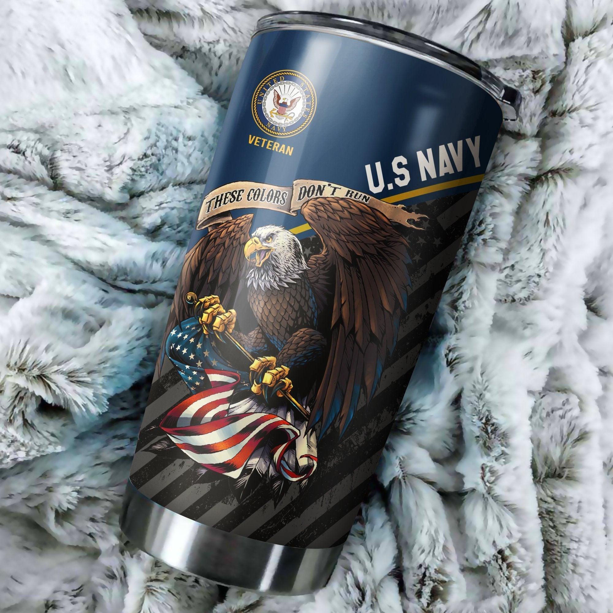 US Veteran Navy stainless steel tumbler