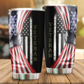 US Veteran American flag camo stainless steel tumbler Proud Military