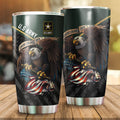 US Veteran Army Green stainless steel tumbler Proud Military