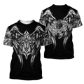 Jesus Christ Cross and Wings Black 3D Printed Hoodie, T-Shirt for Men and Women