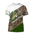 Custom name Crappie Fishing camo 3D print shirts