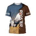 Premium White Rooster 3D All Over Printed Unisex Shirts