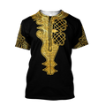 African Golden Dashiki Pattern 3D Over Printed Unisex Deluxe Hoodie ML