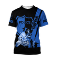 Customize Name Police 3D All Over Printed Unisex Shirts Thin Blue Line