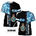 Custom name British Air Force Camo 3D Design print shirts