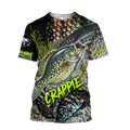 Custom name Crappie Fishing on skin 3D Design print shirts