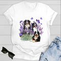 Dog T-shirt Bernese Mountain Dog  And Flowers