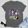 Dog T-shirt Bernese Mountain Dog  And Flowers