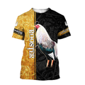 Premium White Rooster Yellow Camo 3D Printed Unisex Shirts