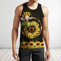 Awesome Cow And Sunflower 3D All Over Printed Shirts