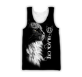 Love Black Cat Tattoo black 3D all over shirts for men and women