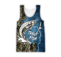 Trout Fishing blue Tattoo camo shirts for men and women