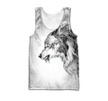 Wolf Tattoo 3D Over Printed Unisex Hoodie-ML