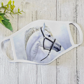 White Horse Face Mask DL - Horse Themed Face Mask