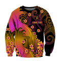 Amazing Polynesian Personalized Wave And Frangipani Unisex Deluxe Hoodie ML