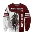 Premium Winged Hussars Red Custom name 3D Printed Shirts