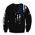 Thin Blue Line apparel US Law Enforcement custom name design 3d print shirts