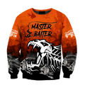 Master Baiter fishing custom name orange design 3d print shirts