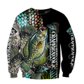 Fishaholic Crappie Fishing camo unisex 3d all over printed shirts
