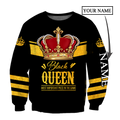 African Culture Custom Name Black Queen Unisex Hoodie ML