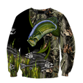 Bass Fishing Painting Fall Camo Reaper 3d print shirts