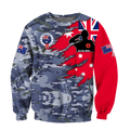 Tmarc Tee Anzac day remembrance Kiwi and Australia Navy Camo 3D print shirt