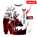 Personalized Name Bull Riding 3D All Over Printed Unisex Shirts Red Tattoo