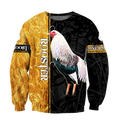 Premium White Rooster Yellow Camo 3D Printed Unisex Shirts