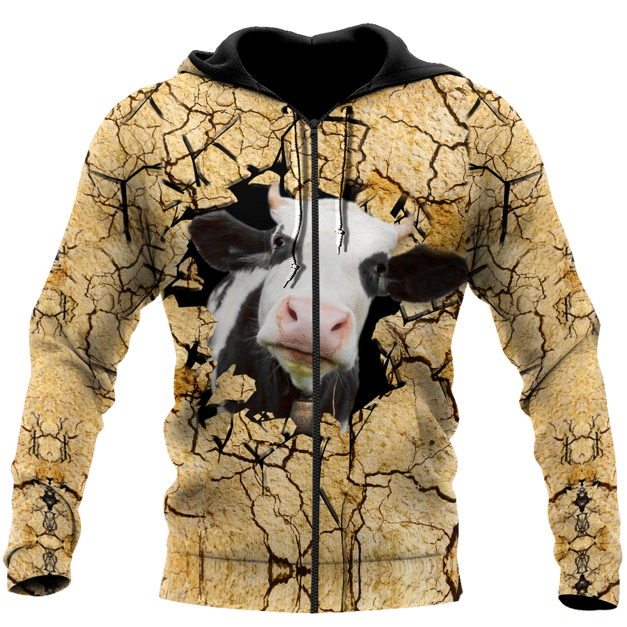 Dairy Cattle Cracks 3D Hoodie Shirt For Men And Women