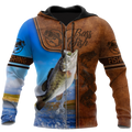 Bass Fishing water camo Cosplay leather 3D print shirts