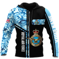 Custom name British Air Force Camo 3D Design print shirts