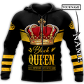 African Culture Custom Name Black Queen Unisex Hoodie ML