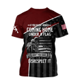 Veteran Honor the fallen Coming Home under a Flag Soldier 3D shirts for men and women