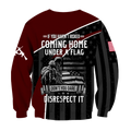 Veteran Honor the fallen Coming Home under a Flag Soldier 3D shirts for men and women