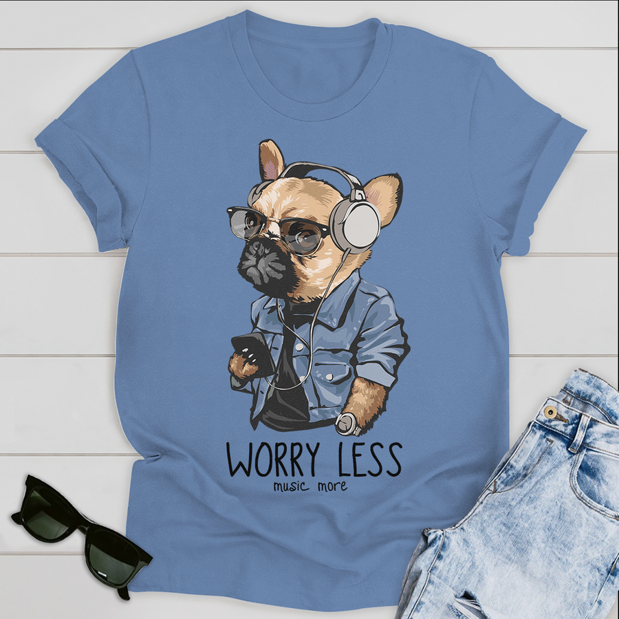 Music More Worry Less Personalized T-shirt For Dog Lover Friends