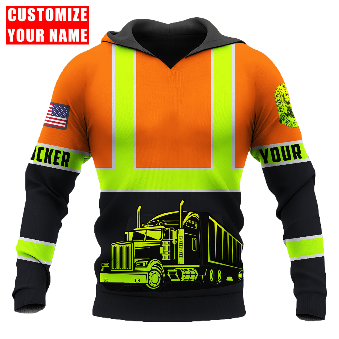 Personalized Trucker Safety 3D Printed Shirts TN