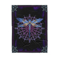 Custom Blanket Mandala Dragonfly Sherpa Blanket TQH