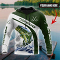 Custom name Bass fishing design 3d print shirts