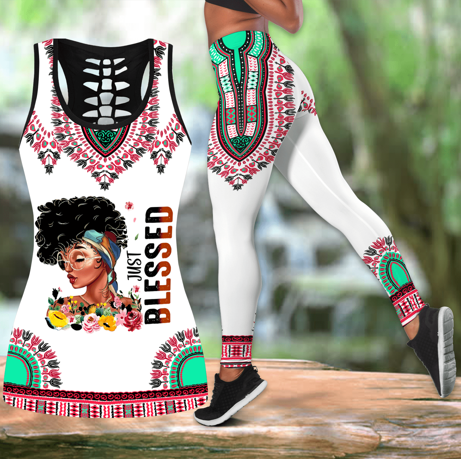 African Culture Legging & Tank top Just Bless Black Girl