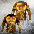 Fire Eagle And Wolf 3D Hoodie Shirt For Men And Women LAM