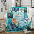 To My Daughter Mermaid Love Mom Blanket Letter - Mermaid Sherpa Blanket DL
