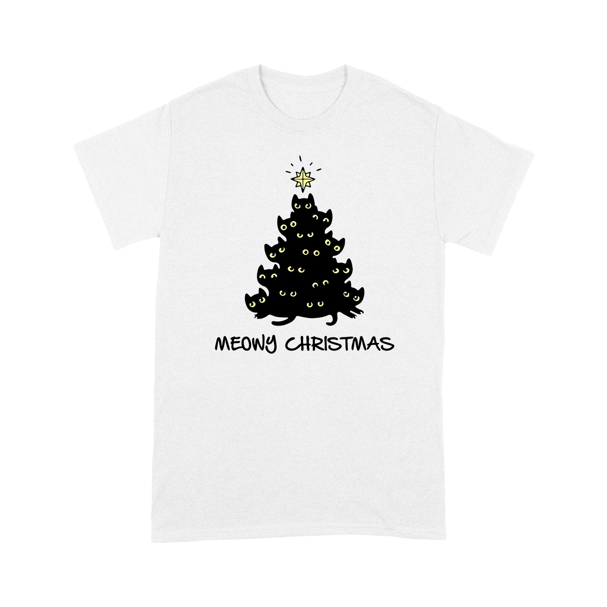 Black Cat Meowy Christmas Funny Quotes T-shirt DL
