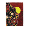 Australian Pattern Aboriginal Indigenous Flag Circle Dot Sun Sherpa Blanket HC