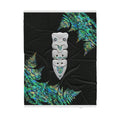 Custom Blanket Hei Taiaha Silver Fern Paua Shell - Maori Sherpa Blanket DL