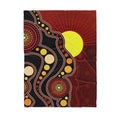 Australian Pattern Aboriginal Indigenous Flag Circle Dot Sun Sherpa Blanket HC