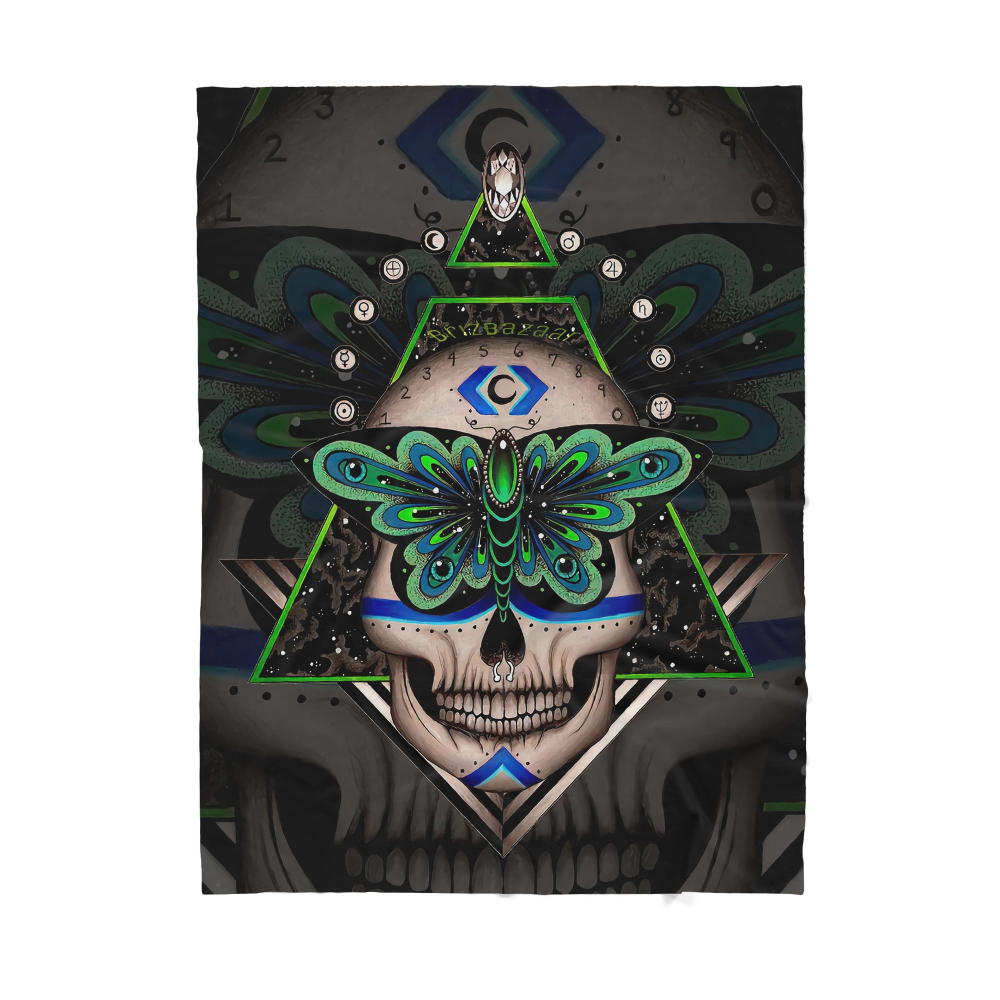 Infinite Store 3D Printed Skull Sherpa Blanket PL